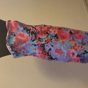 Colorful floral strapless dress